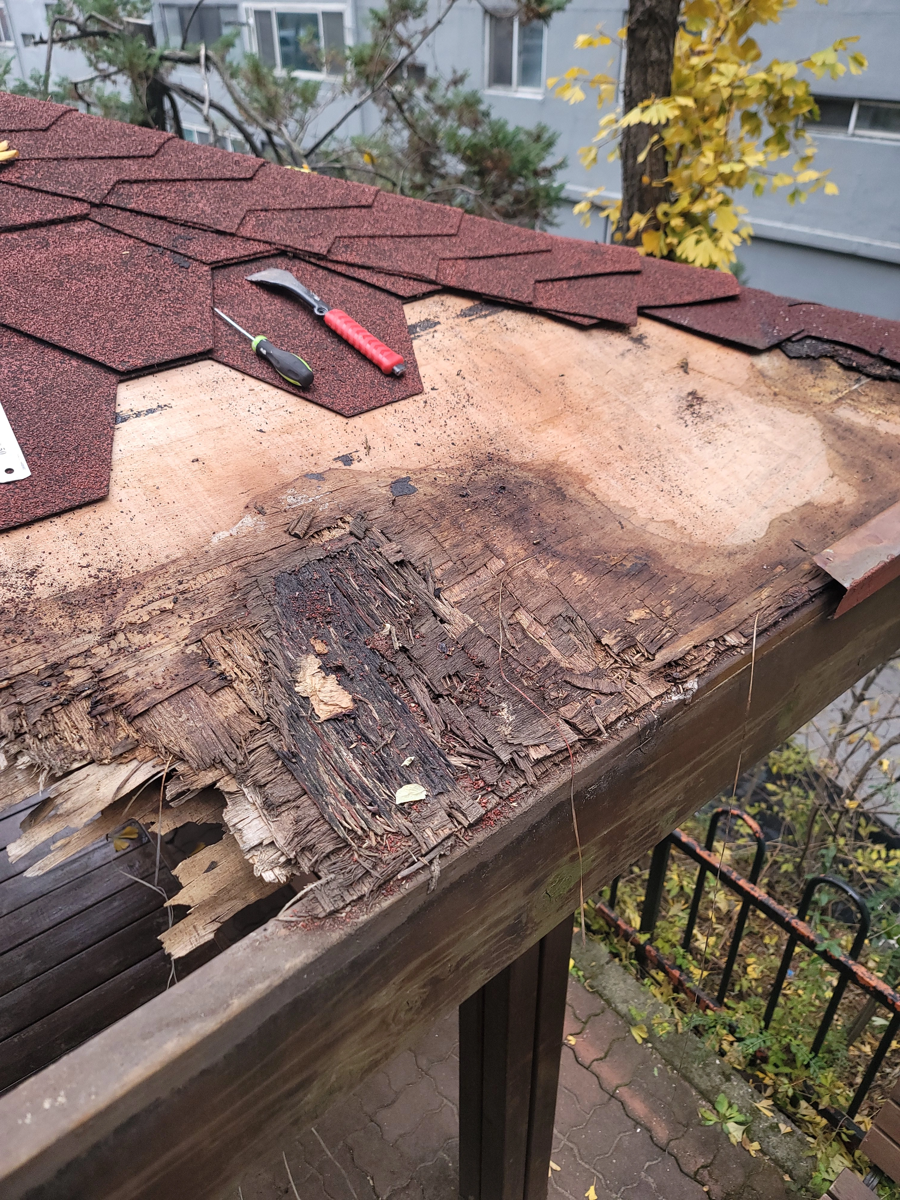 파고라 부분수리 후