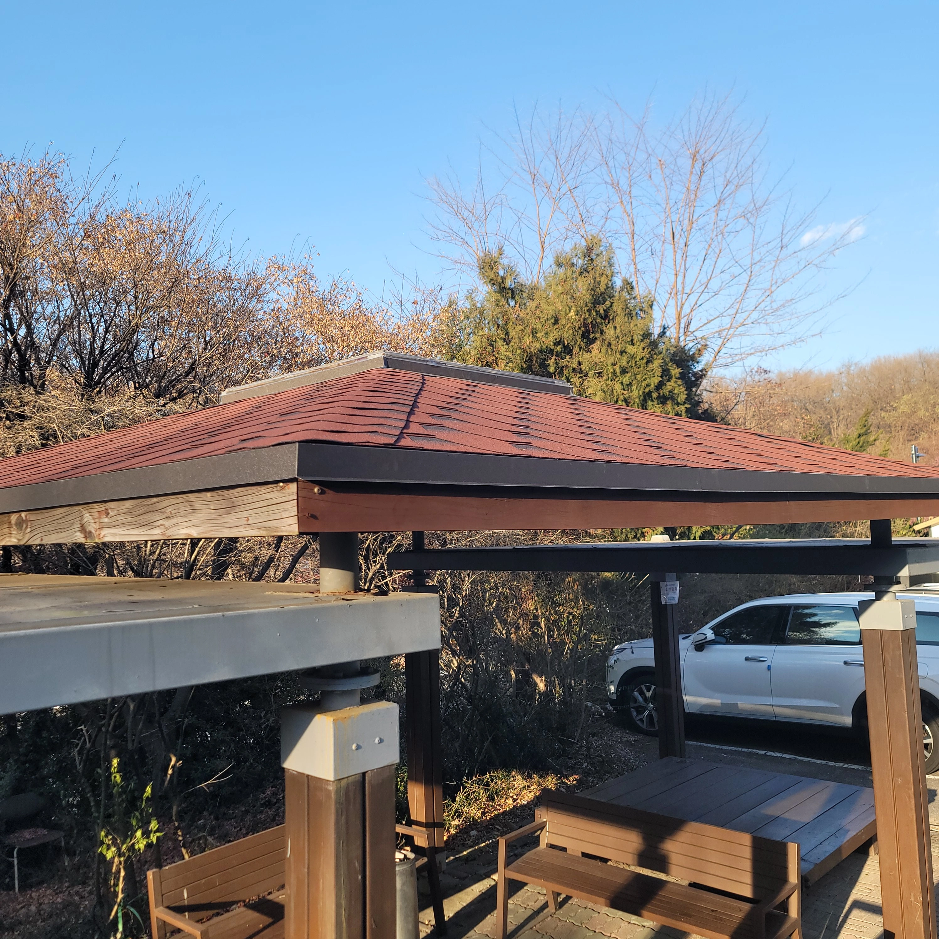 파고라 프레임 부분 수리